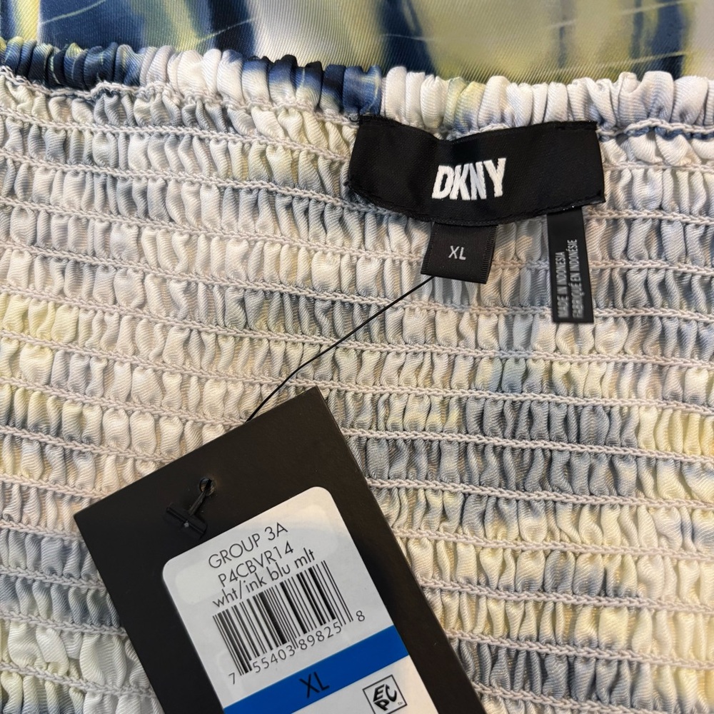 DKNY Blue, White & Yellow Halter Maxi Dress - Picture 5 of 5